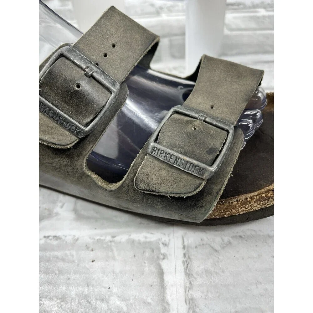 Birkenstock Arizona Soft Footbed Men's 11-11.5 Gray/ Green Comfort Sandals